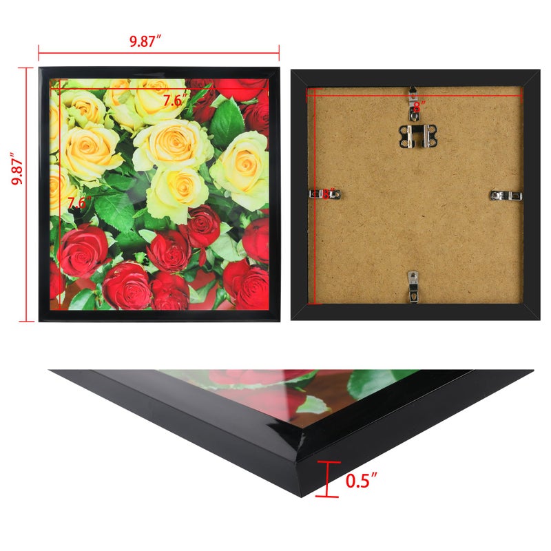 Medog 8x8 Picture Frame Set of 2,8x8 Picture Frame Black, Diploma Certificate Frame, Display Pictures Square Frame - Image 4